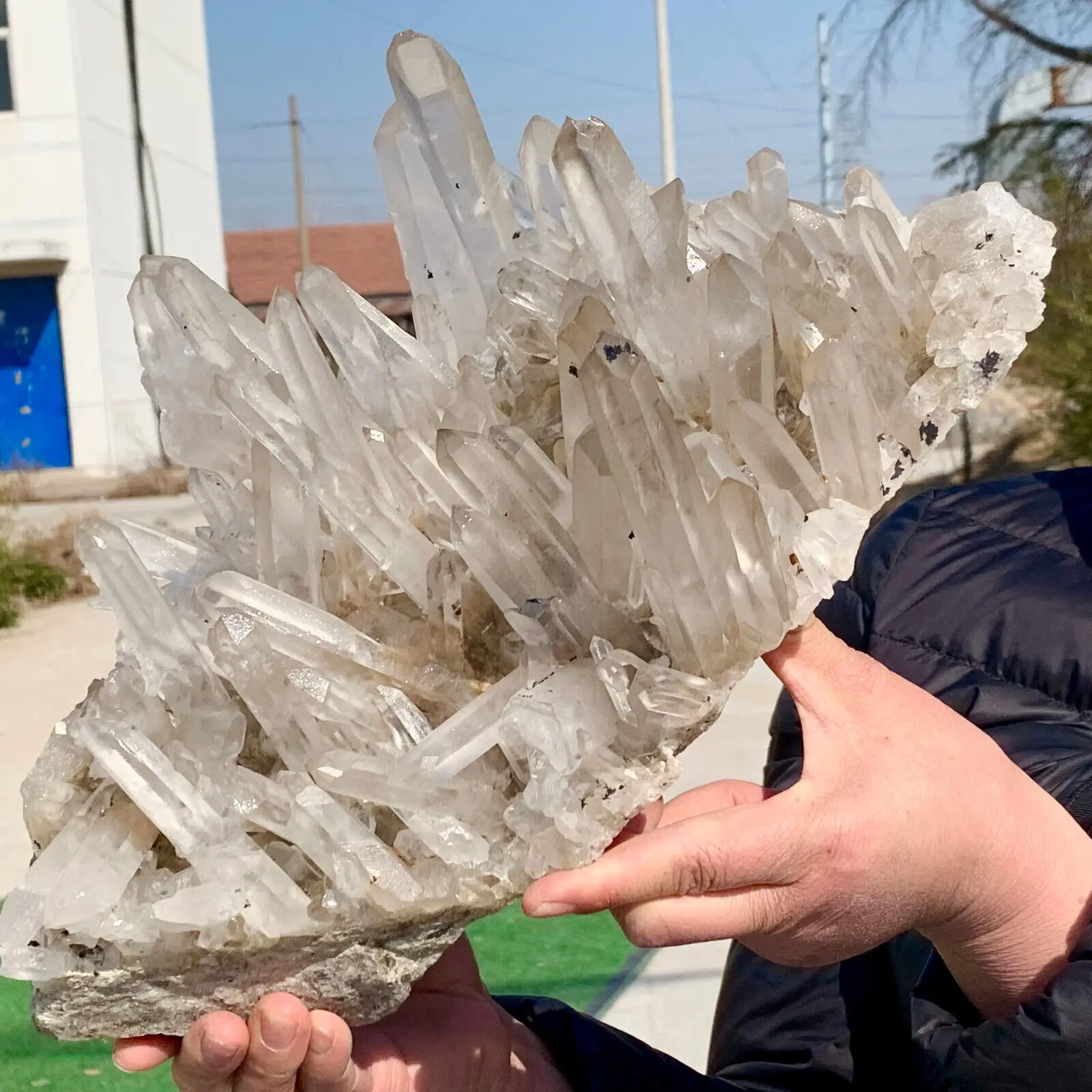 Natural Rare White Quartz Crystal Cluster Mineral Specimen Healing 5
