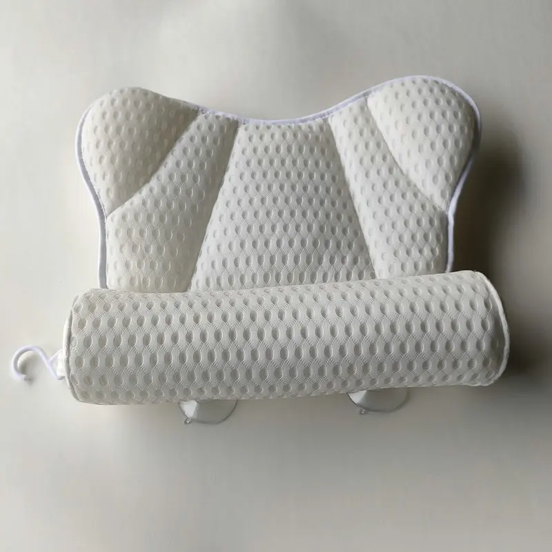 Butterfly Washable Polyester Bathtub Pillow with Suction Cups, Mesh Spa Bath Backrest for Hotel & Home Bathroom Relaxation