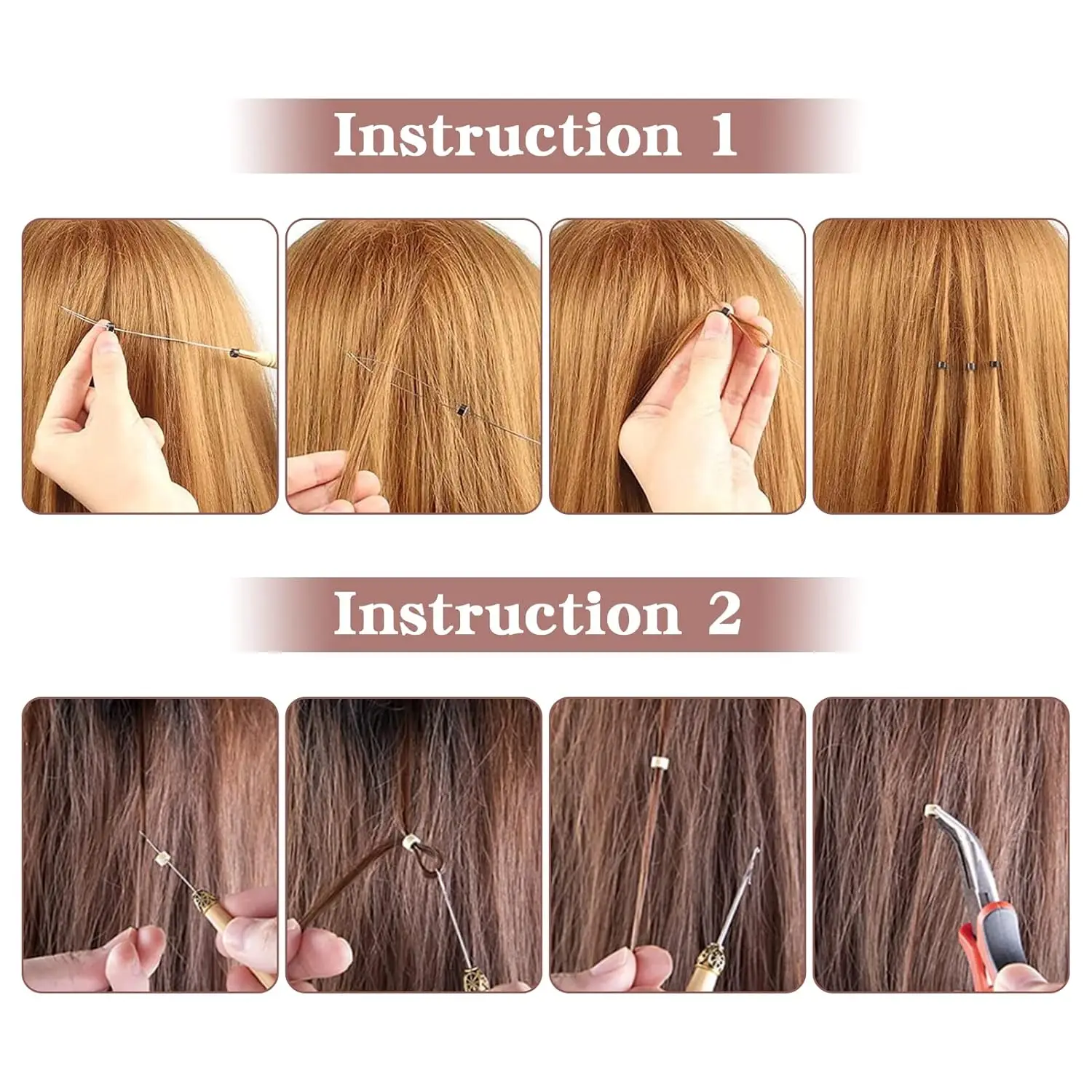 100/250Pcs 헤어 익스텐션용 마이크로 링 비즈 실리콘 라이닝된 멀티 컬러 링크 도구(인모 연장용)