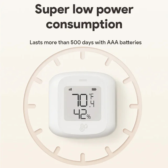 Smart WiFi/Zigbee Temperature and Humidity Sensor Indoor Hygrometer Thermometer with LCD Display Support Alexa Google Home 2