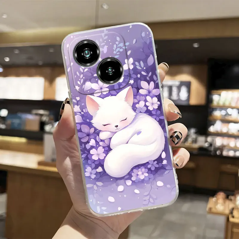 Luxury Clear Shockproof Silicone Soft Phone Case with Marble Floral Print