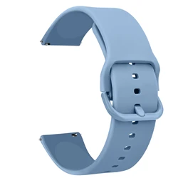 Sleek Silicone Strap Replacement for Smartwatches (20/22mm) (Premium Blue)