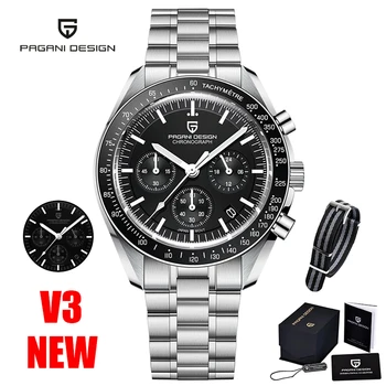 PAGANI DESIGN Men's Watches 2021 Top Brand Quartz Chronograph Automatic Watch For Men Sport Stainless Steel Luminous Waterproof 1
