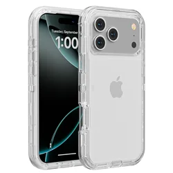 Durable Transparent Shockproof Armor Cover 3 - in - 1 Hybrid - iPhone 18 (Clear)