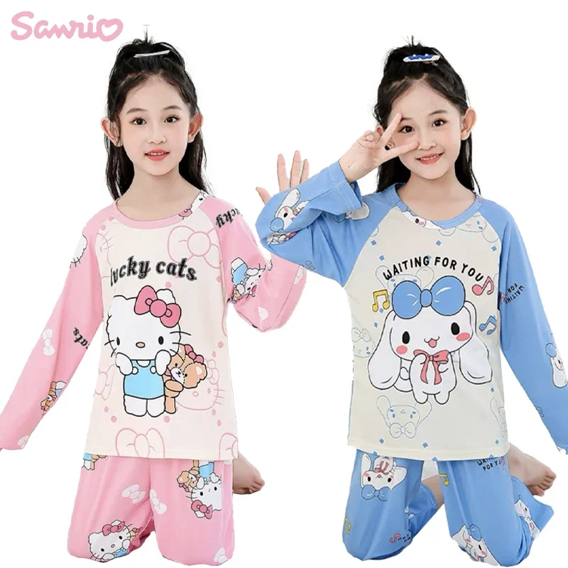 

Детская Пижама Kawaii, цвет Коричный, Kuromi, аниме, для девочек, мальчиков, одежда для сна, весна-лето, мультяшный домашний костюм, подарки