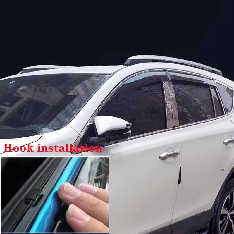 

For Toyota RAV4 XA40 2013 2014 2015 2016 2017 2018 Door Side Rain Windows Visors Deflectors Awning Guards Cover Car Accessories