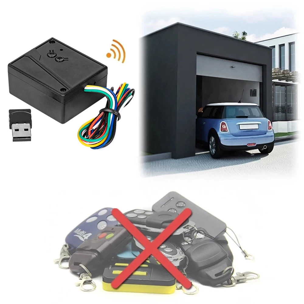 Universal Car Wireless Transmitter And Receiver Remote Control Garage Door Opening Receiver 2.4G Bluetooth Connection USB Sensor garage door opener garage remote control wireless door opener