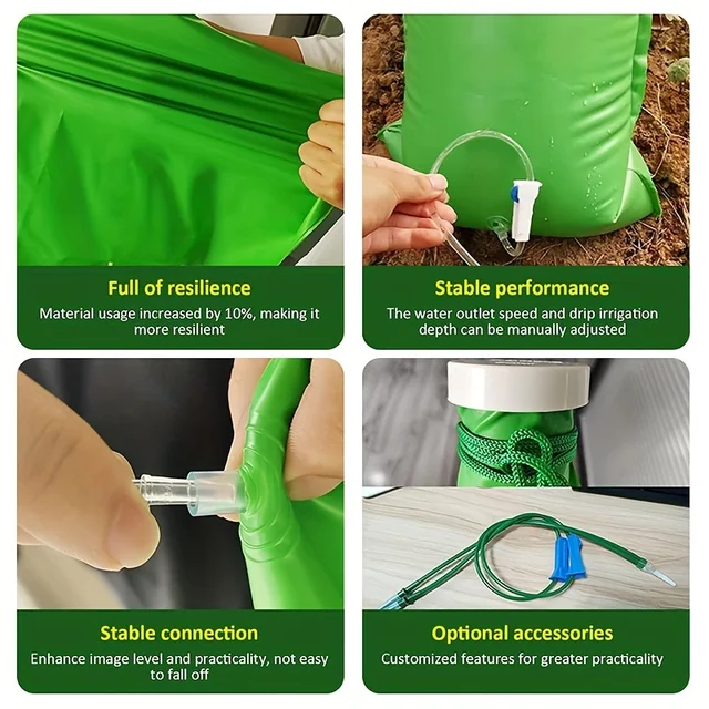 Reusable Tree Automatic Irrigation System with Double Tube, Slow Release Water Bags for Trees 2