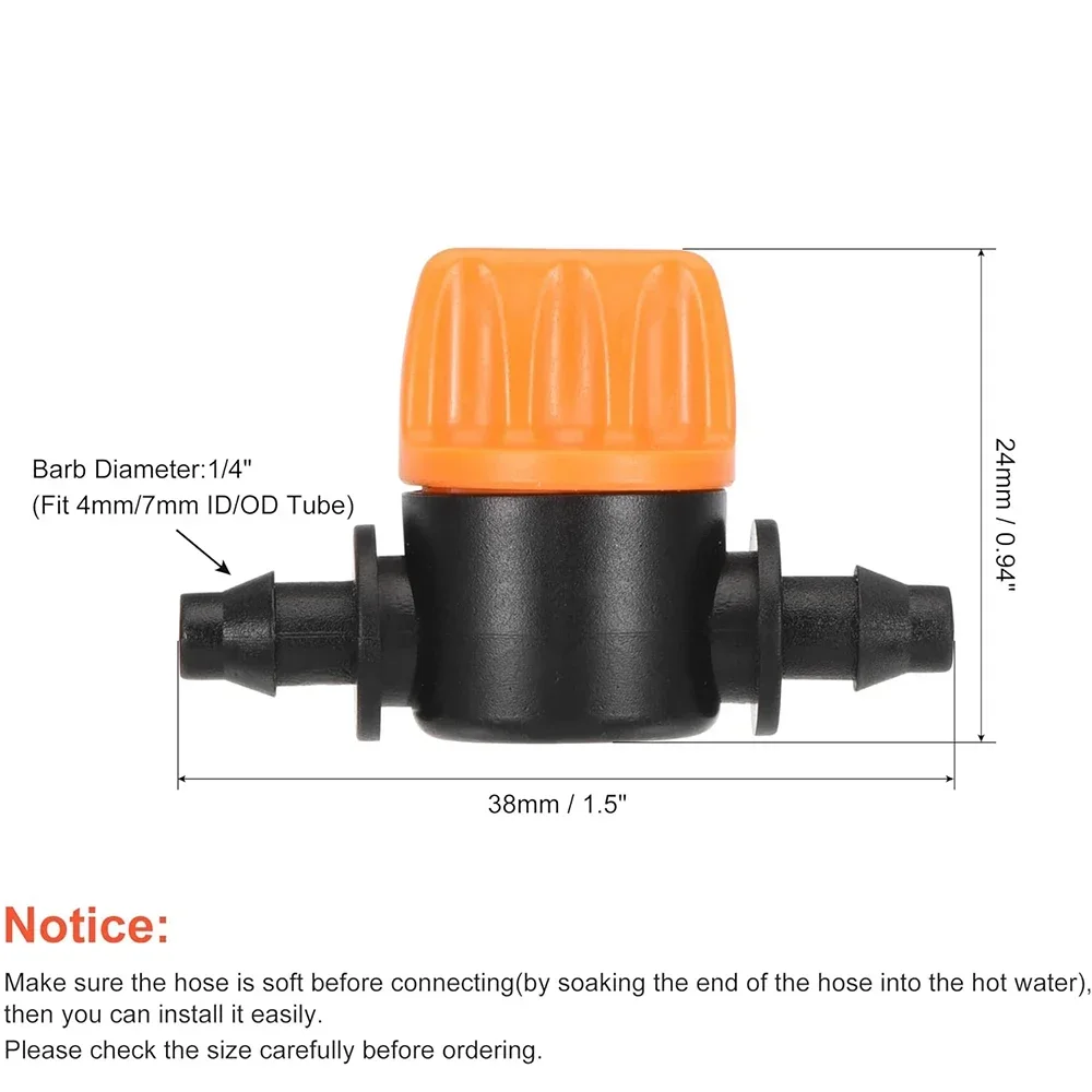 Hose Valve Garden Tap Connectors for Drip Irrigation System 4/7mm Water Flow Control Fittings 20Pcs garden hose valve garden hose connector water pipe fittings