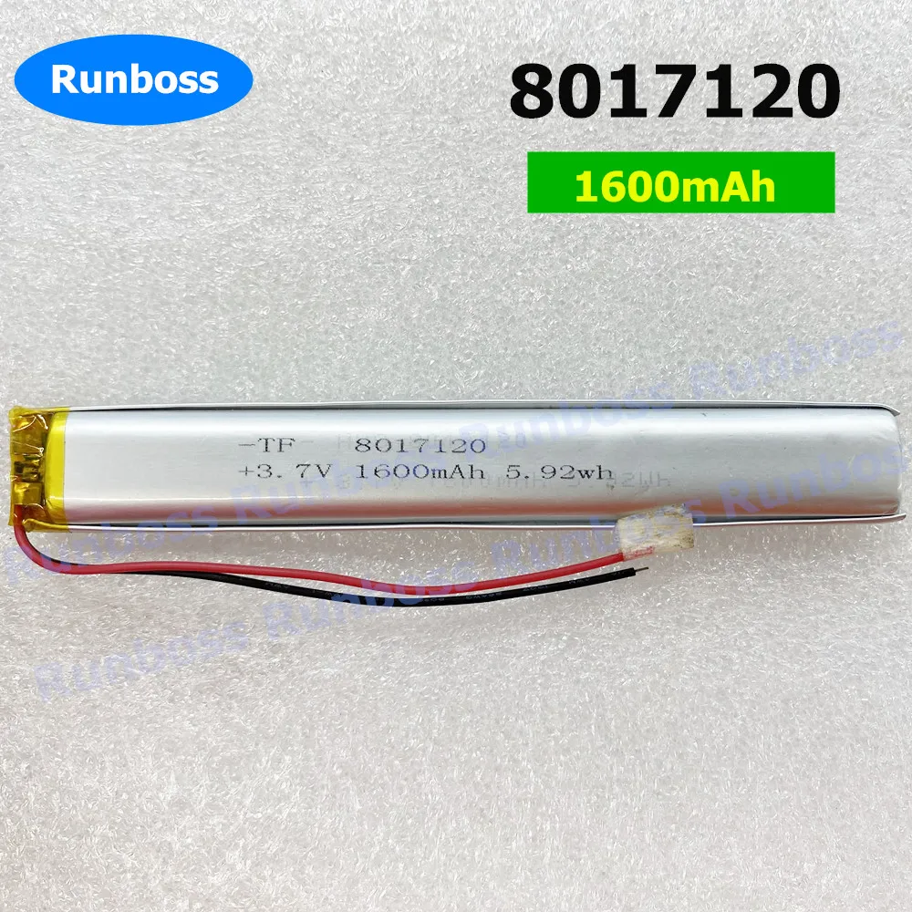 

8017120 3.7V 1600mAh Li Polymer Battery lipo cellS For light point reading pen wardrobe light emergency light water replenisher