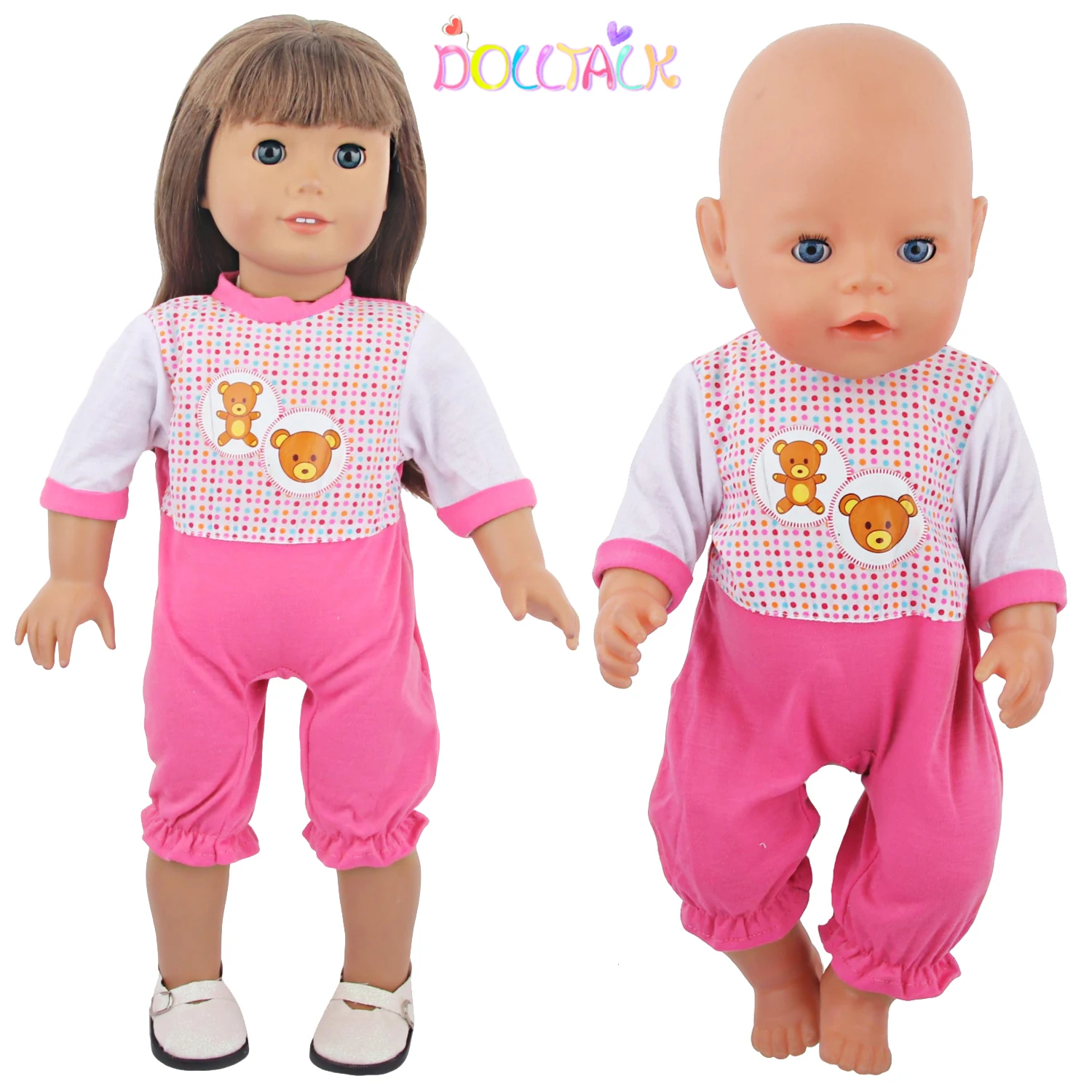 Pink Color Beer Doll Clothes Fit For American 18 Inch Girl Doll One-piece Garment Outfit 43 Cm Baby New Born Doll Suit Toy