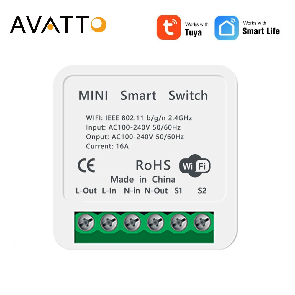 AVATTO Tuya WiFi Mini inteligentny przełącznik 16A za $5.32 / ~21zł ...