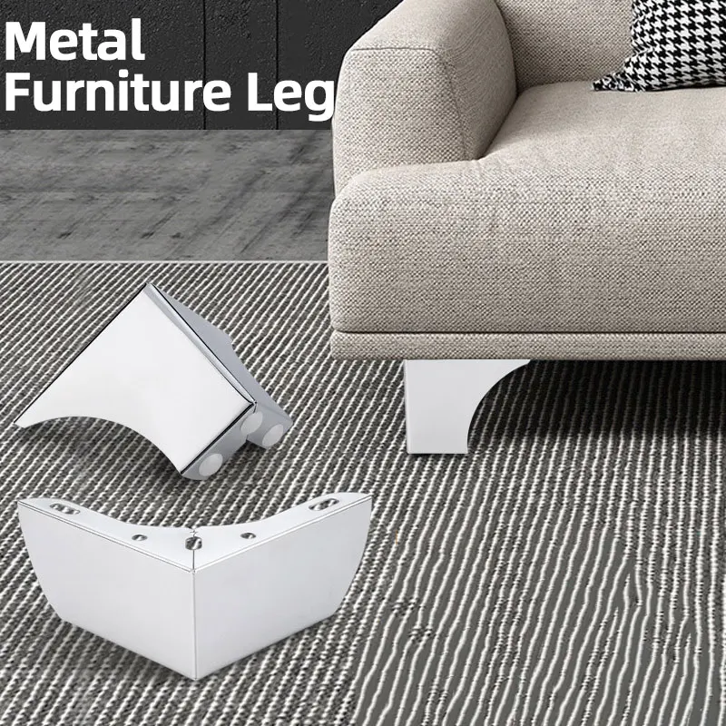 4pcsLoadBearingFurnitureLegsBlackMetalProtectiveFurnitureLegs