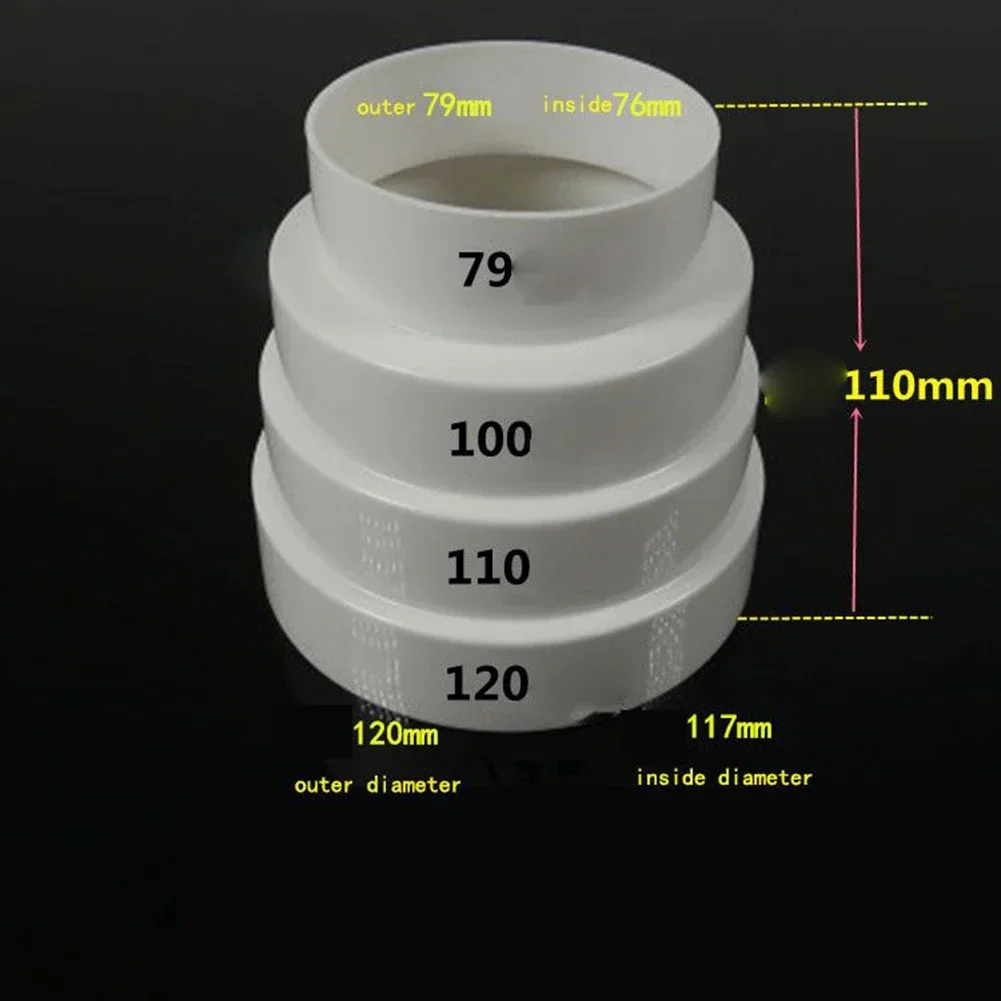 Multi Reducer Extractor Fan Pipe Connector 80/100/110/120/150/160mm For Fan Ventilation Duct Pipe Tube Exhaust Duct Connect 1pc