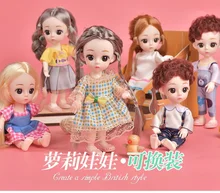

16CM Mini Cute BJD Dolls Fashion Clothes Suit Princess Makeup Joints Movable 16CM 1/6 Doll for Girls Toy Gifts for Girls