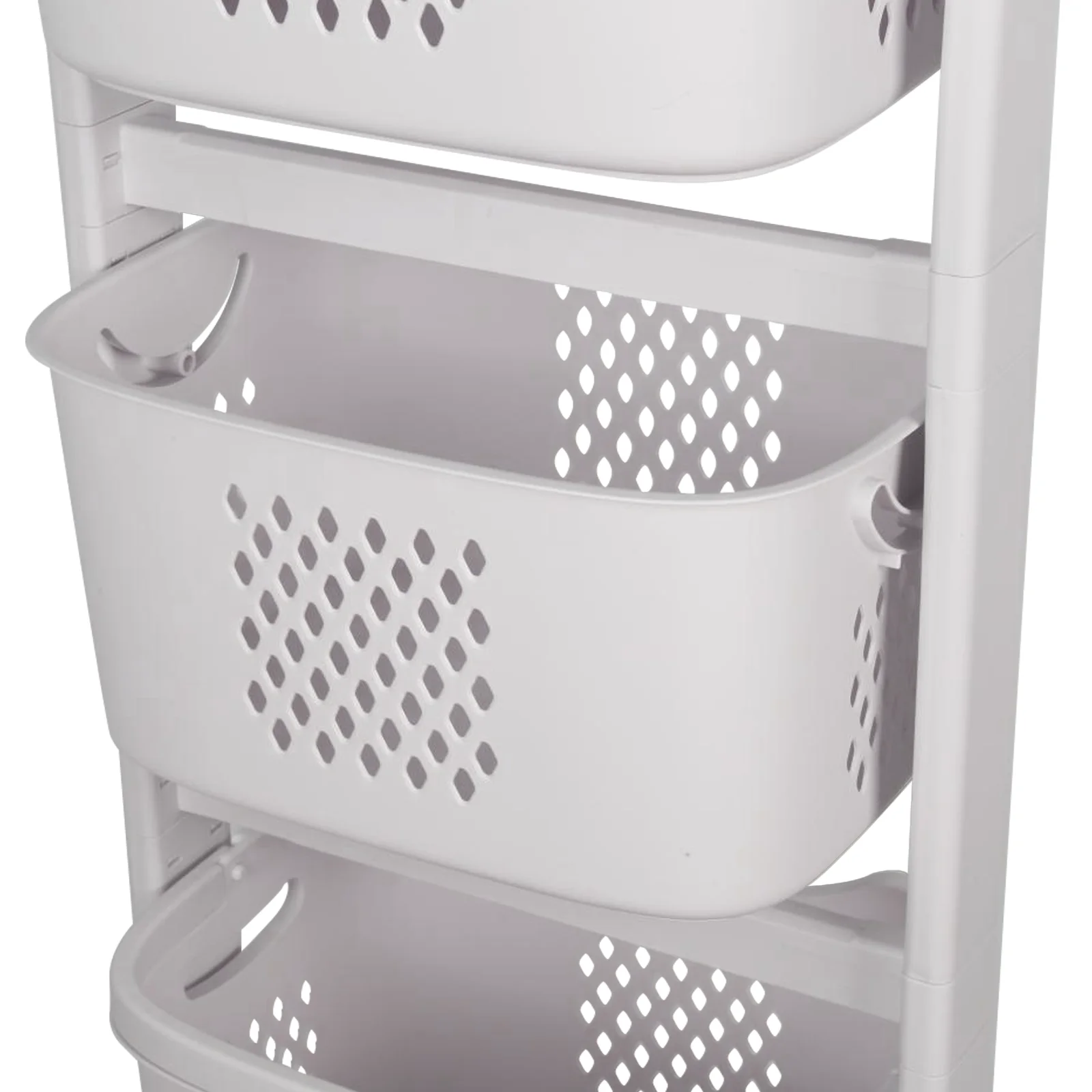 Schmutzwäschekorb, Dreischichtiger Schmutzwäschekorb, mit Rollen, 44*33*110cm, Geeignet für Badezimmer, Wohnzimmer, Arbeitszimmer, Esszimmer – Detail 4