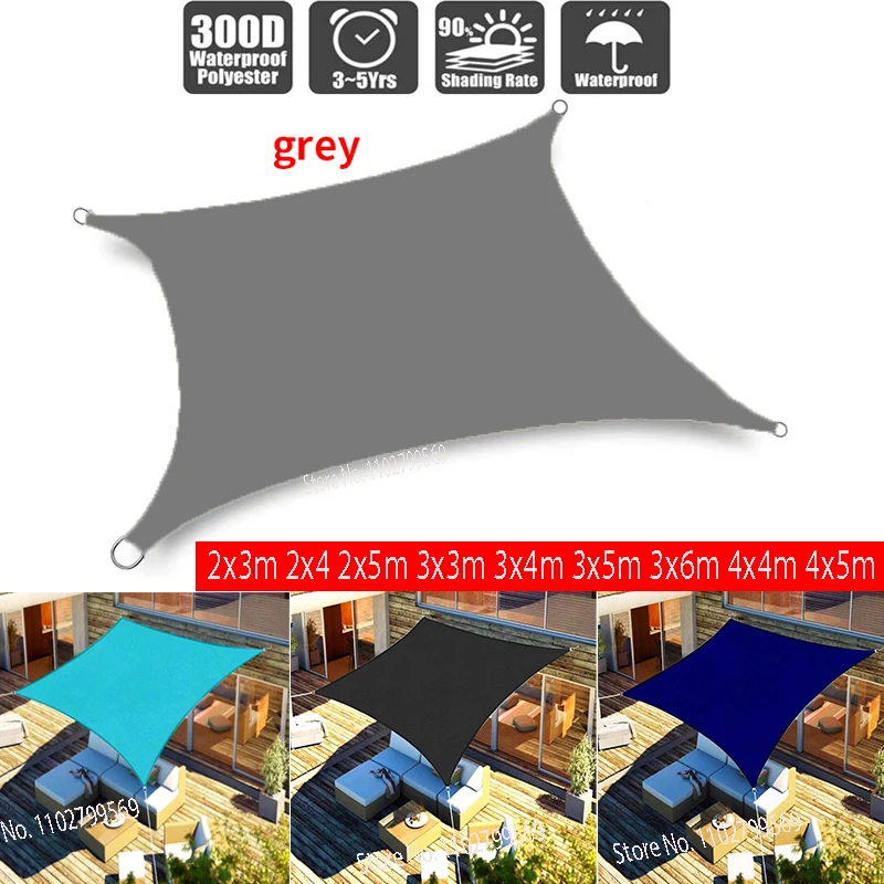 Waterproof sunshade, sunshade, protective umbrella, canvas, camping sunshade, outdoor canopy, garden terrace, white gray4x5m