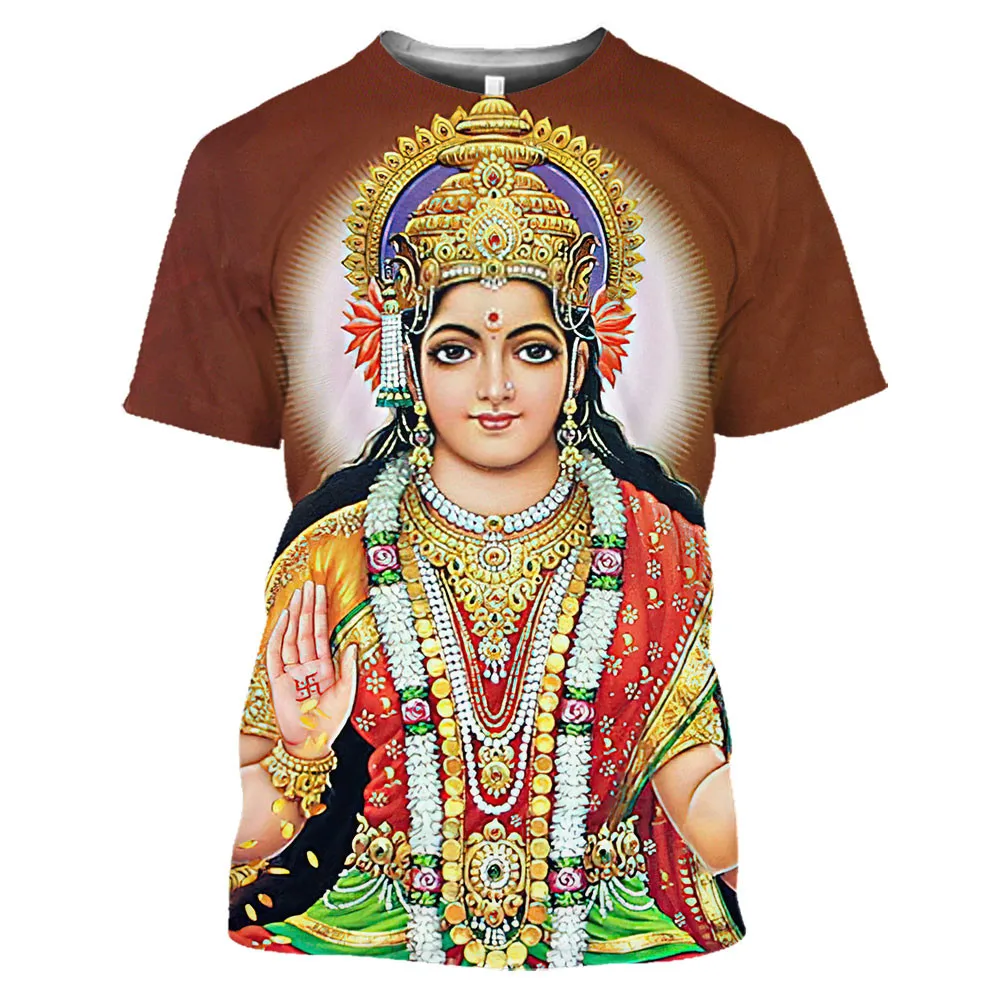 Estate New Hindu Lord God Shiva T-Shirt Brahma 3D Print Induism Vishnu Men Manica Corta Sleeve Myst Cosplay Cool Tees Tops