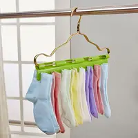 Plastic Hanger Drying Rack Towel Hanger Multiple Purpose Non-slip Clothes Sock Underwear Bra Clip Peg Household Windproof 2