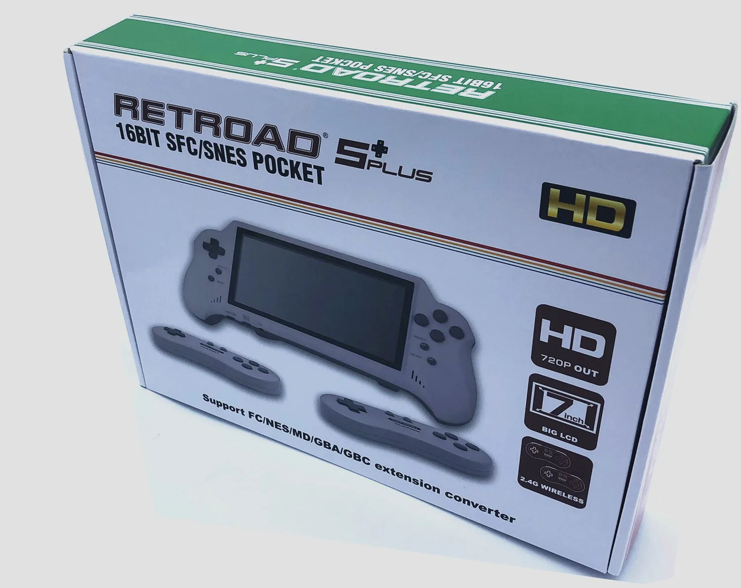 

Портативная игровая консоль SNES в стиле ретро, 7 дюймов, 16 бит, HDMI, ULTRA SNES, карманные беспроводные контроллеры 5PLUS 2,4G
