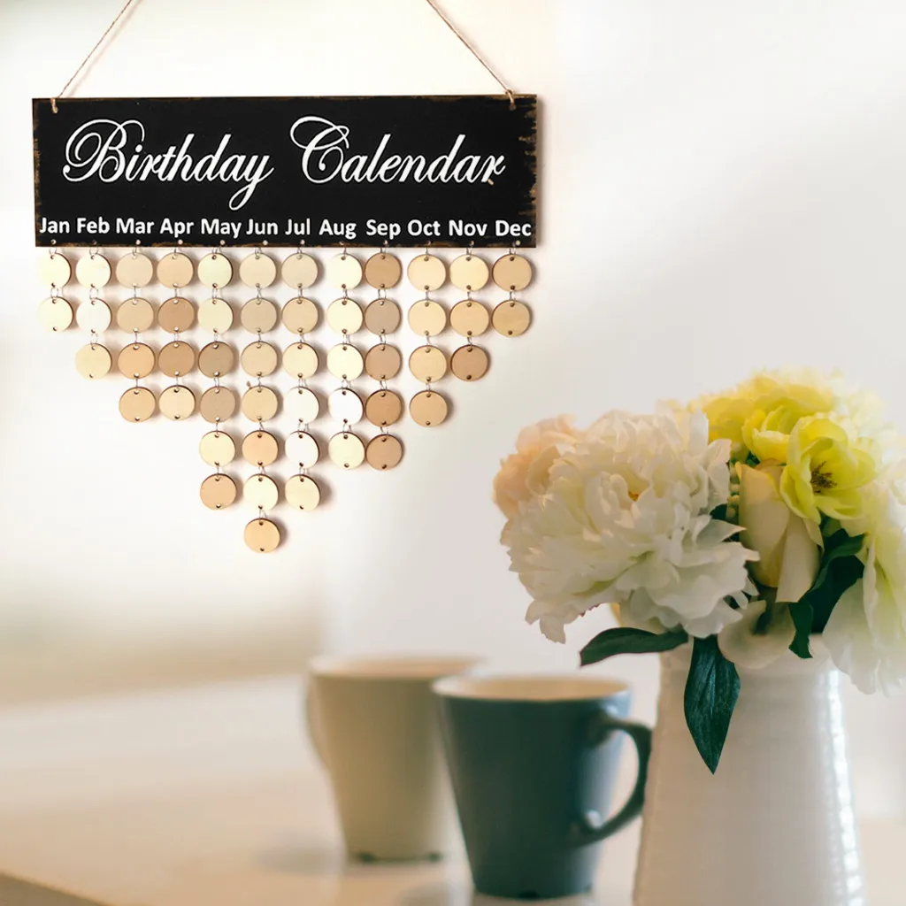 Calendar Reminding Wood Friends Gifts Wooden Calendar Plaque Birthday Reminder Reminder Hanging Family Birthday Boards