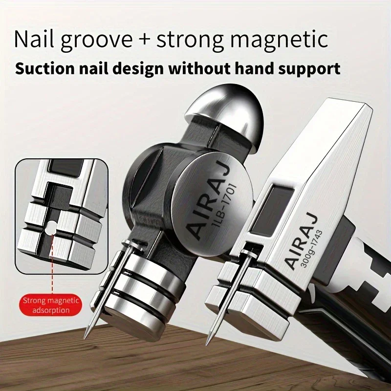 Mini Hammer Small Hammer Mini Claw Hammer Head Fitter Octagonal Multifunctional Integrated Nail