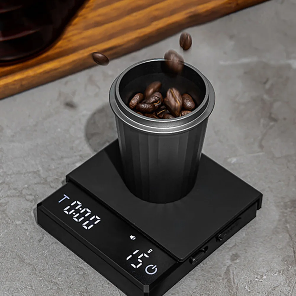 Fuego Kitchen Coffee Scale with Timer Rechargeable Digital Scale 0.1g High Precision 3 Modes Drip Espresso Scale Barista Gift