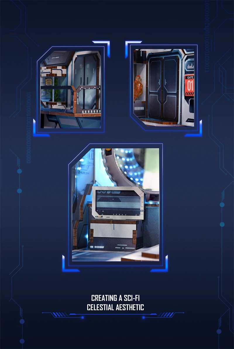 Scifi Alien Hub SL15 DIY Wooden Book Nook Book Nook Kit