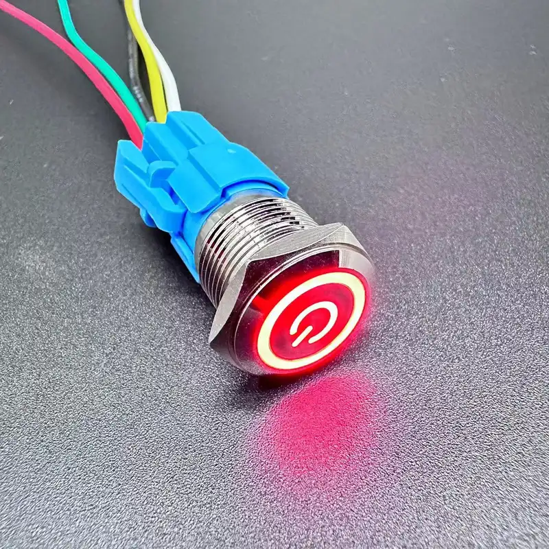 12/16/19/22MM Waterproof Metal Push Button Switch LED Light Momentary Latching Car Engine Power Switch  5V 12V 24V 220V Red Blue - Image 10