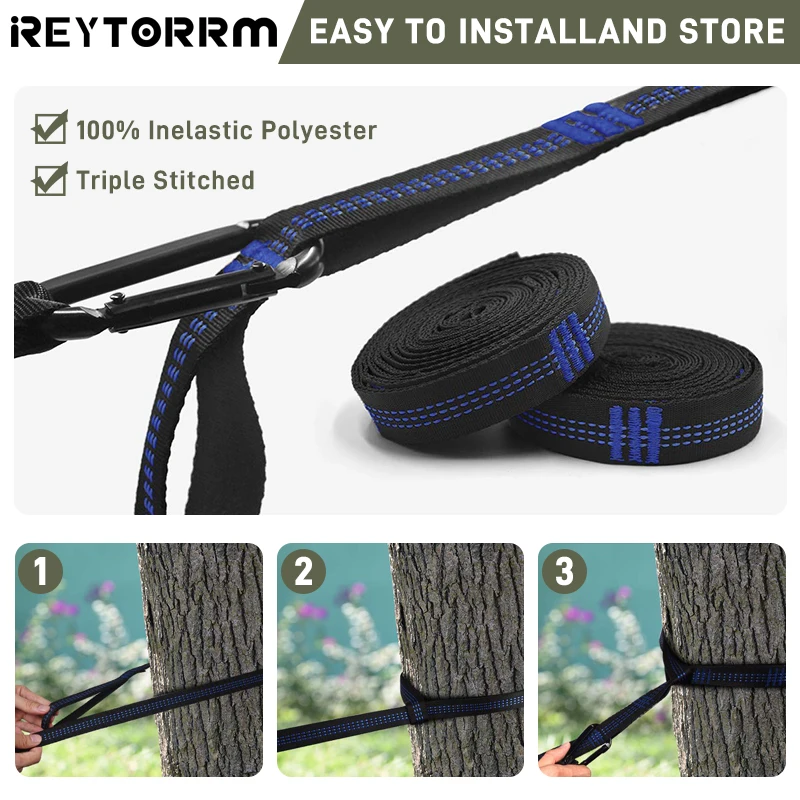 Camping Hammock With Mosquito Net Double Travel Hammock With Tree Straps 5+1 Loops Can Hold 300kg for Hiking Climb Backpacking