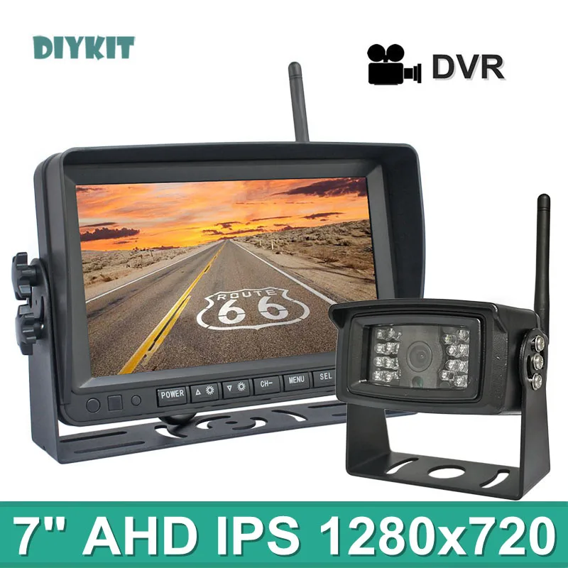 

Беспроводной 7-дюймовый AHD IPS видеорегистратор для грузовика, 1280x72 0, ночное видение, реверсивное резервное копирование, Wi-Fi камера для фотодома