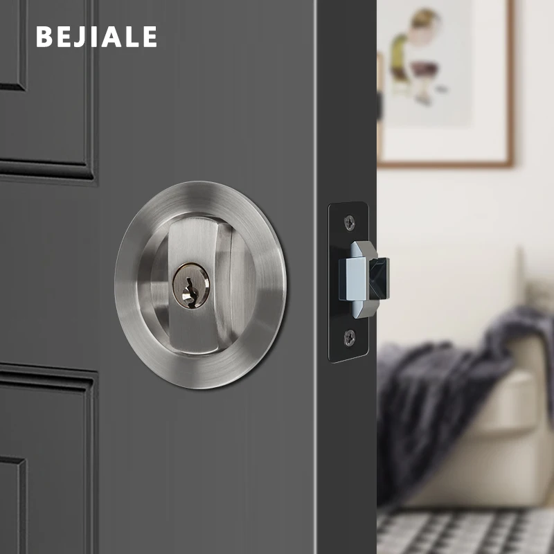 Window Door Locks Sliding Door Lock Indoor Door Sliding Double Hook Lock Bathroom Kitchen Round Embedded Hidden Wooden