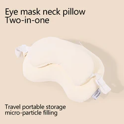 Deluxe Travel Memory Foam Neck Pillow with Sleep Mask - Ultimate Comfort for Long Journeys (White)