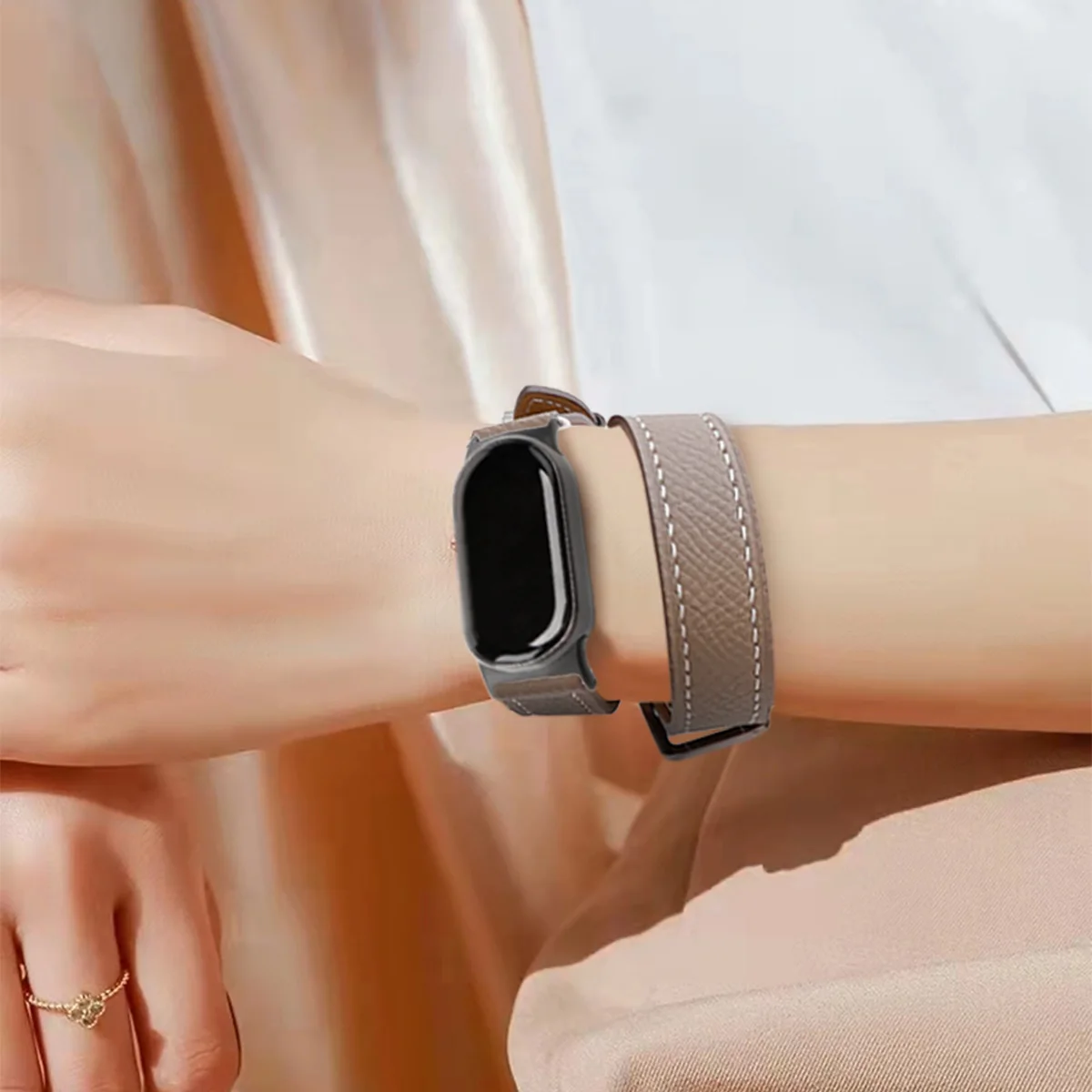 Premium Leather Strap for Mi Band Sports Bracelet - Stylish Replacement Wristband