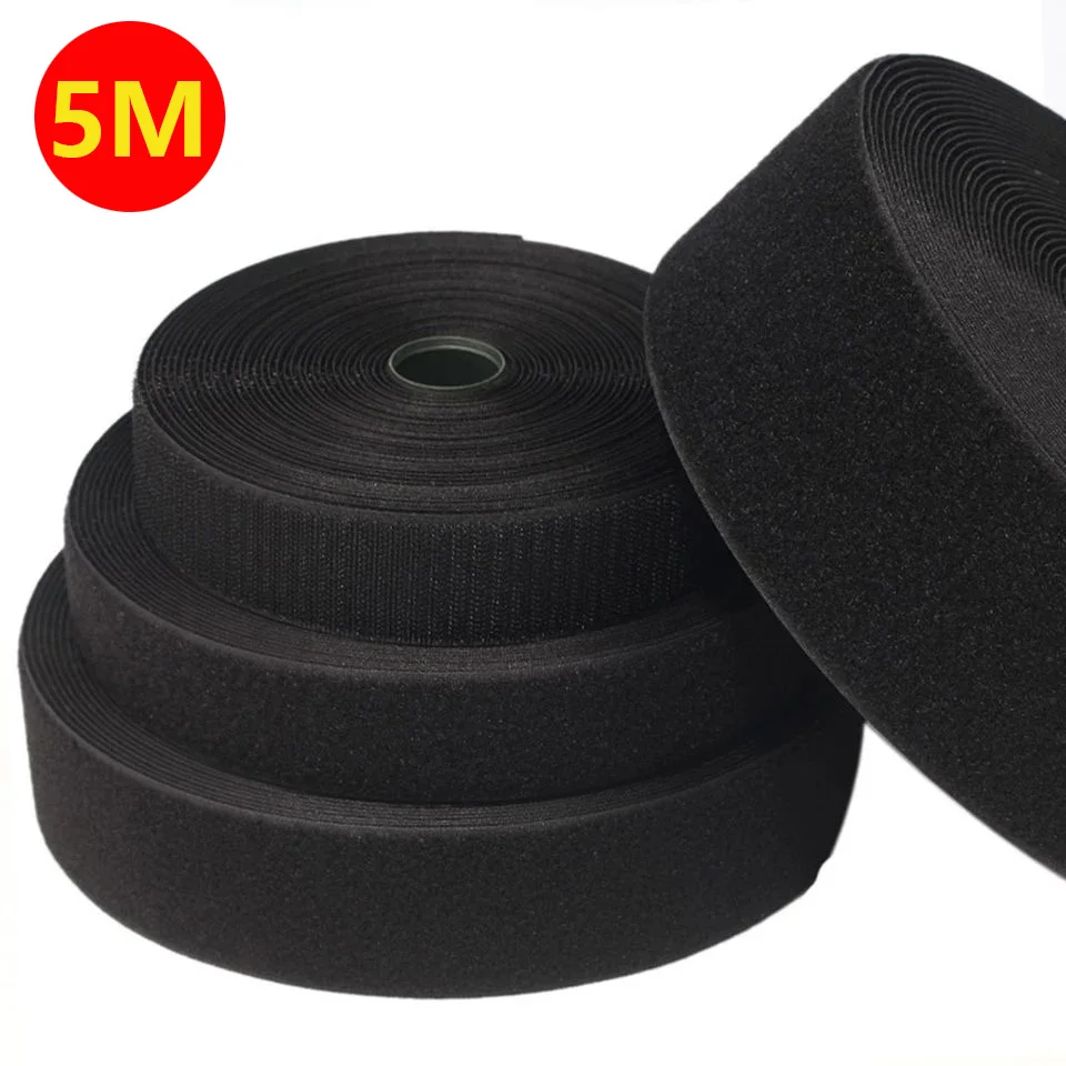 Sewing Fastener Tapes Non-Adhesive Hook and Loop Magic Nylon Fabric Strip 5Meter For Sew on Accessories DIY 20/25/30/50mm