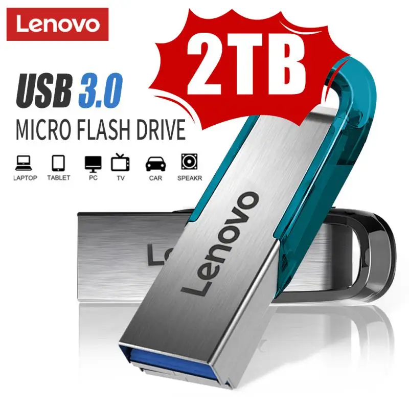 Lenovo USB Флешка 2TB OTG Fém USB 3.0 Tollhegy Meghengerget kulcs 1TB-64GB típusa C Magas légnyomású levegő sebesség adathordozó Mali Flash’s Theme Kapubejáró memória botot