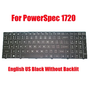 Сменная Клавиатура для ноутбука PowerSpec 1720 PB70EF-G, английская, английская, черная, без подсветки, Новинка