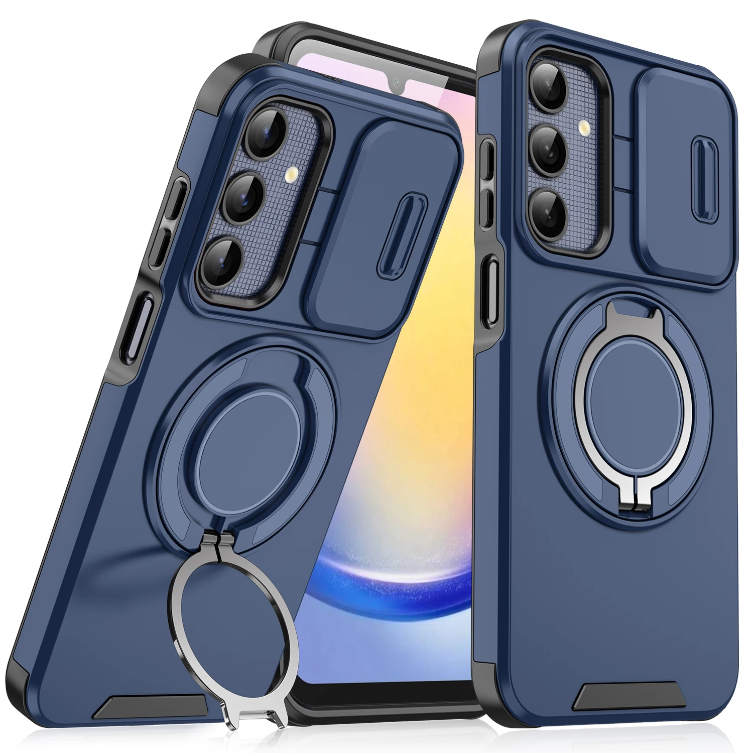 Rugged Armor Magnetic Bracket Slide Camera Protection Phone Case