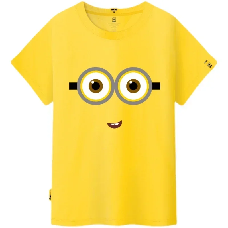 Minions Summer Children 100% Cotton Round Neck T-Shirt Boys Harajuku Casual T-Shirt Tops Street Fashion Kids Clothing 4