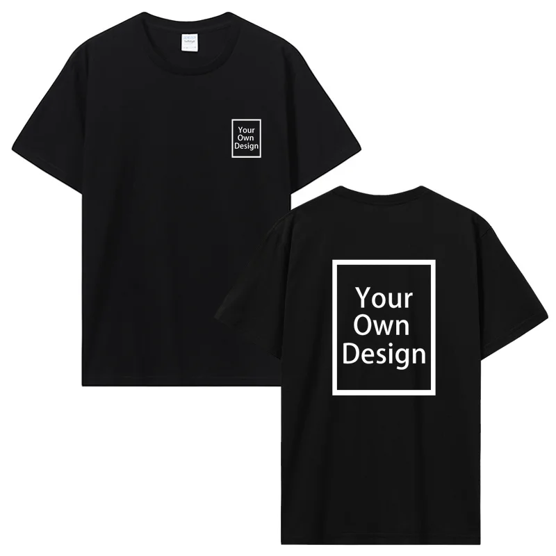 Custom Cotton Customized Print Short Sleeve T Shirt Men Women Tops Tees DIY Your Like Photo Or Logo Cotton T-shirt Men Clothing