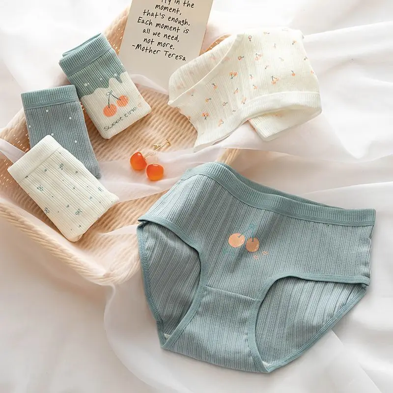 5PCS Teens Girls Cotton Antibacterial Panties Kid Cute Print Briefs 7 + y Young Children Underwears Thin Breathable Knickers girls underwear kids underwear girls panties