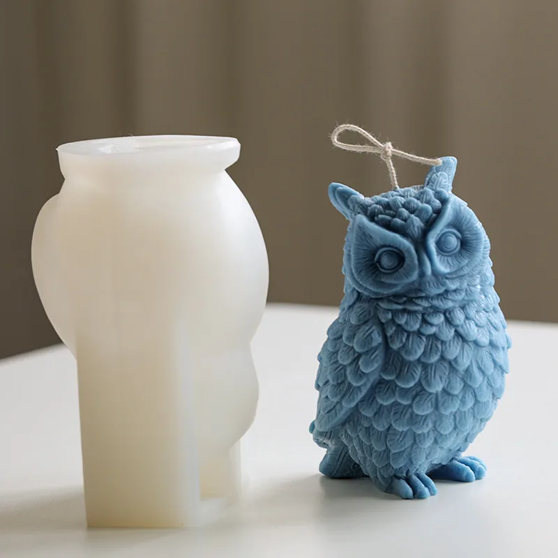 

D0112 Large owl candle silicone mold simulation animal home furnishing candle scented candle DIY material mold