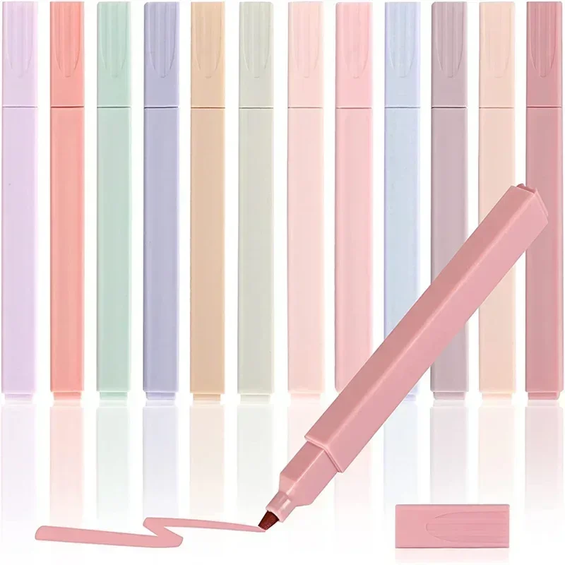 Cute Aesthetic Fluorescent Pen Soft Tip School Office Supplies Highlighters Pens Pastel Highlighters Marker Pen art marker highlighter pen,marker pen,highlighter marker,art marker