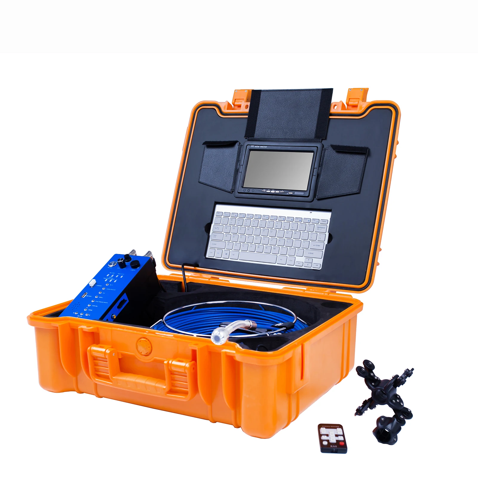 Pipe Inspection Camera, Blue cable 9 Inch Monitor Sewer Industrial Endoscope  Vedio + Redio + 8X Image Enlarg 20/50M pipe inspection camera syanspan 9 inch monitor sewer industrial endoscope video audio 8x image enlarge 20 50 100m