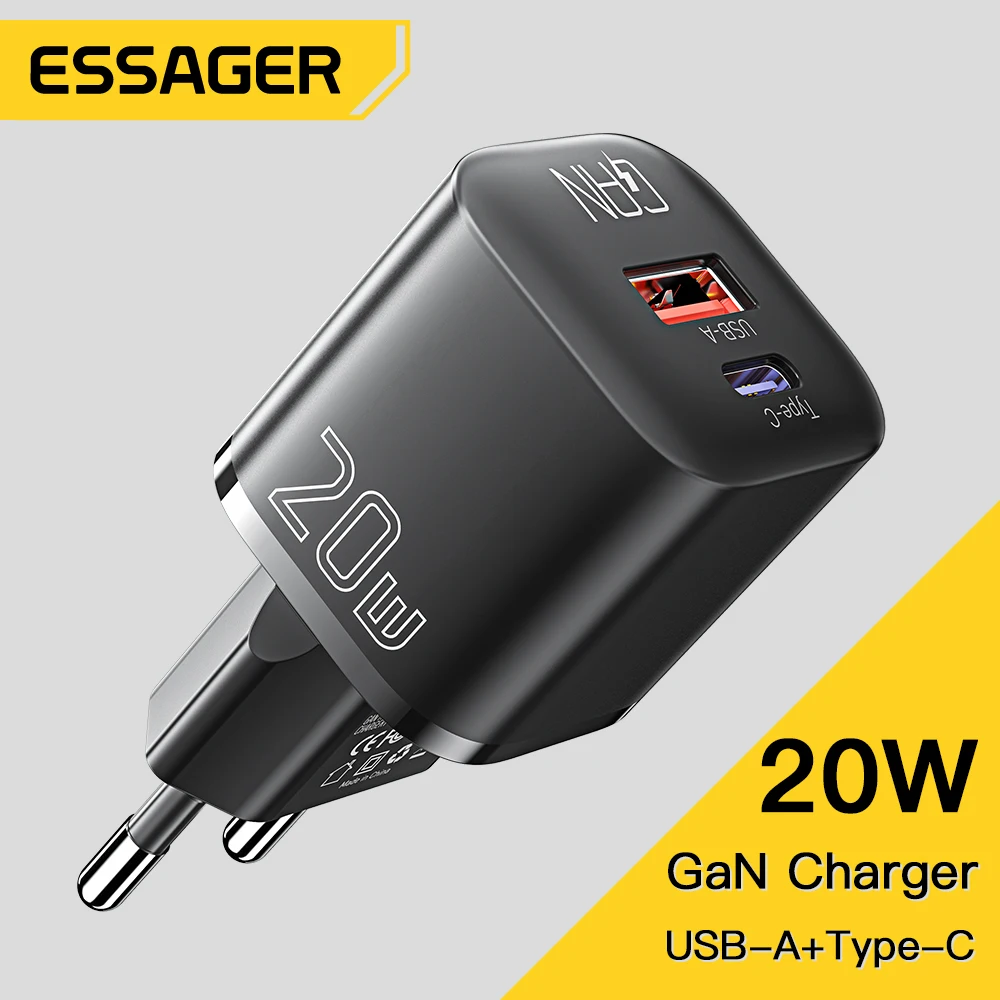 Essager 20W GaN USB Type C Charger PD Fast Charge Phone QC 3 0 Quick essager-20w-gan-usb-type-c-charger-pd-fast-charge-phone-qc-3-0-quick