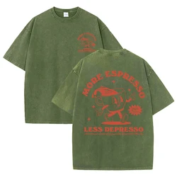 Espresso-Inspired Graphic Women's Tee - Cotton Blend, Washed Style, Breathable & Versatile Top - XXL (Dark Green)