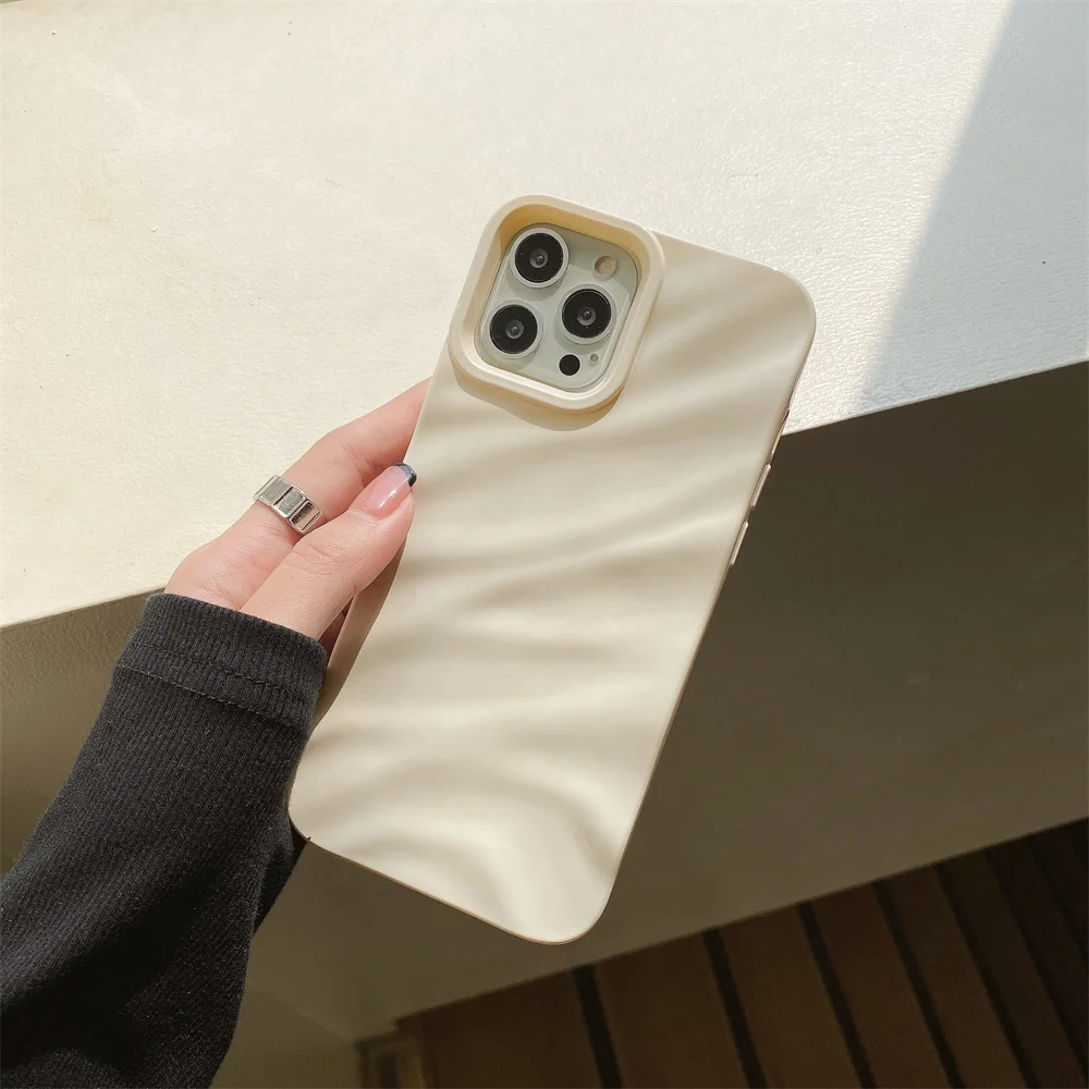 Glossy Solid Color Water Ripple 3D Wave Case