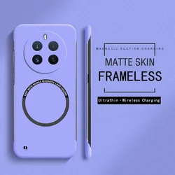 Ultra Thin Frameless Magnetic Hard PC Phone Case - Magsafe Compatible Candy Color Protect Cover for Magic7 Lite (Purple)