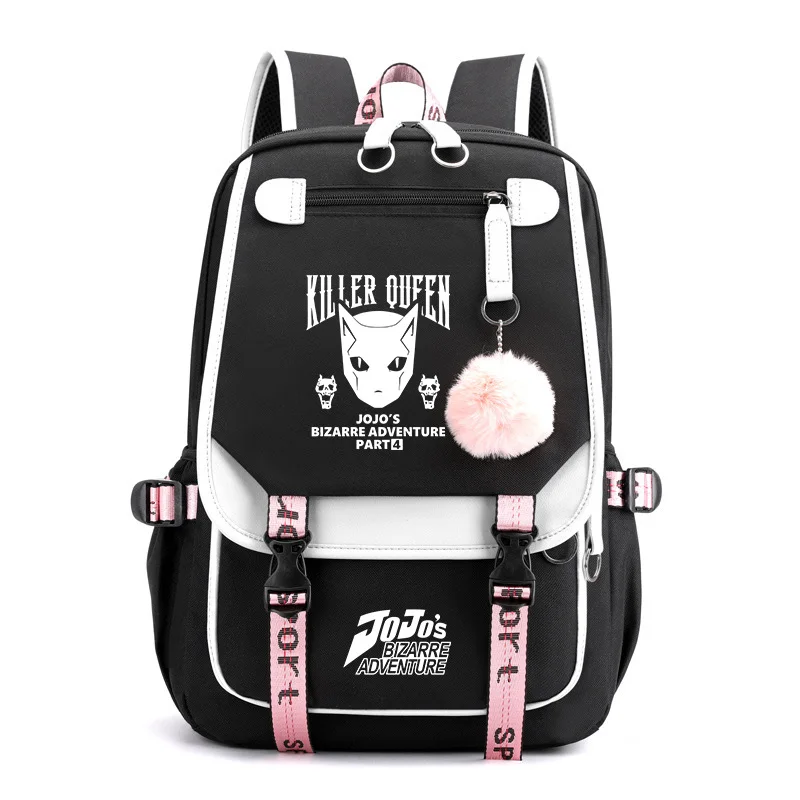 

Jojo Bizarre Adventure Backpack Teenager School USB Charging Bags Men Women School Bag Travel Mochila