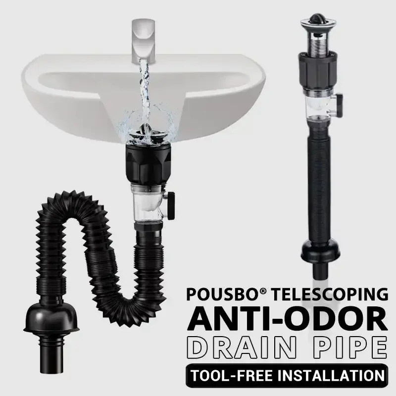 Universal Sink Drain Pipe Set Retractable Deodorant Sewer Drainage Water Hose Wash Basin Drainer Bathroom Kitchen Accessories sink drain pipe set